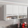 Armário Aéreo Móveis De Cozinha Multiuso 4 Portas Branco - 1