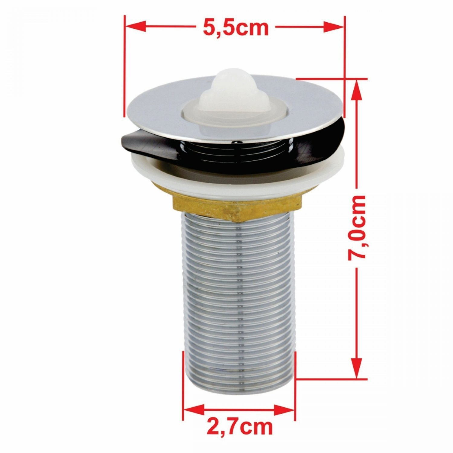 Kit Cuba RT55 com Torneira 1198 Metal e Válvula 1 Polegada e Sifão Cromado e Flexível Compace - 10