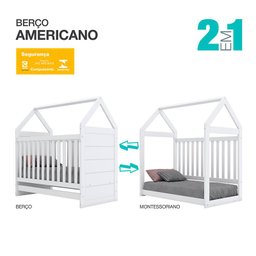 Berço Montessoriano Americano Branco com Colchão Ortobom – Henn - 10