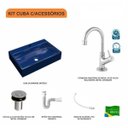 Ver imagem 3 de Kit Cuba Rt55 com Torneira 1198 Metal e Válvula Click 1 Polegada B e Sifão Pvc e Flexível Compace