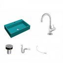 Ver imagem 2 de Kit Cuba Rt55 com Torneira 1198 Metal e Válvula Click 1 Polegada B e Sifão Pvc e Flexível Compace