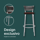 Ver imagem 4 de Kit 4 Banquetas Alta Vime Junco Degradê Sacada Àrea Gourmet Balcão Ilha Bancada bar piscina Cozinha