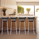 Ver imagem 6 de Kit 4 Banquetas Alta Vime Junco Degradê Sacada Àrea Gourmet Balcão Ilha Bancada bar piscina Cozinha