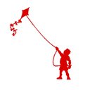 Ver imagem 1 de Adesivo Decorativo de Parede Quarto Sala Menino Pipa Papagaio:Vermelho
