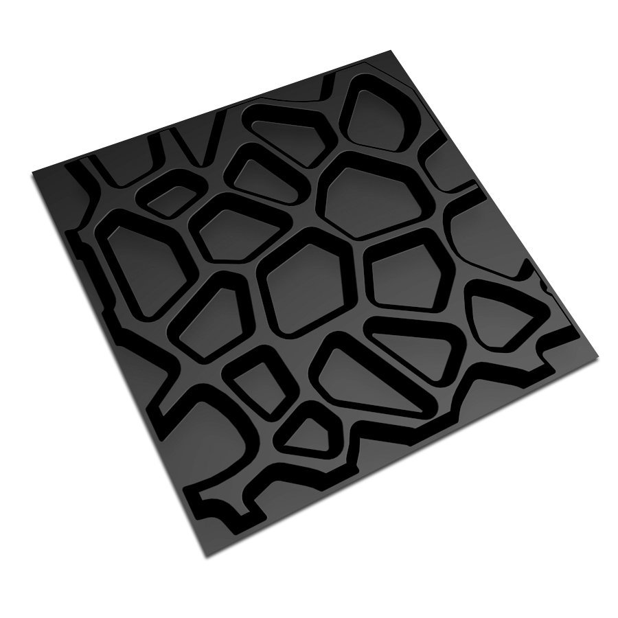 KIT 40 Placas 3D PVC Preto Decoração Revestimento PREMIUM de Parede e Teto (10m²) - GAPS - 5