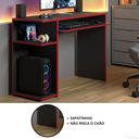 Ver imagem 5 de Escrivaninha Gamer Mesa de Computador com Suporte - Preto