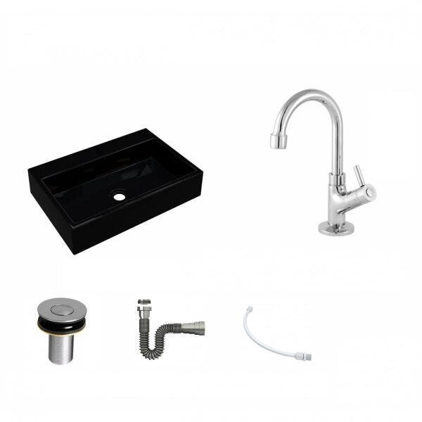 Kit Cuba RT55 com Torneira 1198 Metal e Válvula Click 1 Polegada B e Sifão Cromado e Flexível Compac - 2
