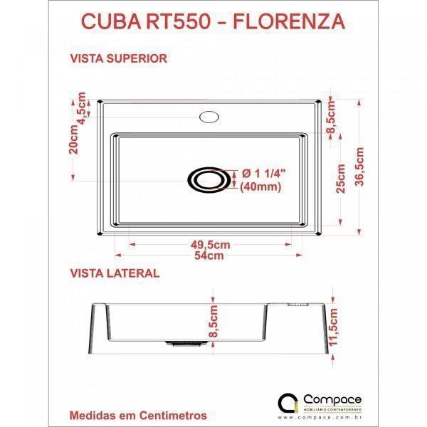Kit Cuba RT55 com Torneira 1198 Metal e Válvula Click 1 Polegada B e Sifão Cromado e Flexível Compac - 8