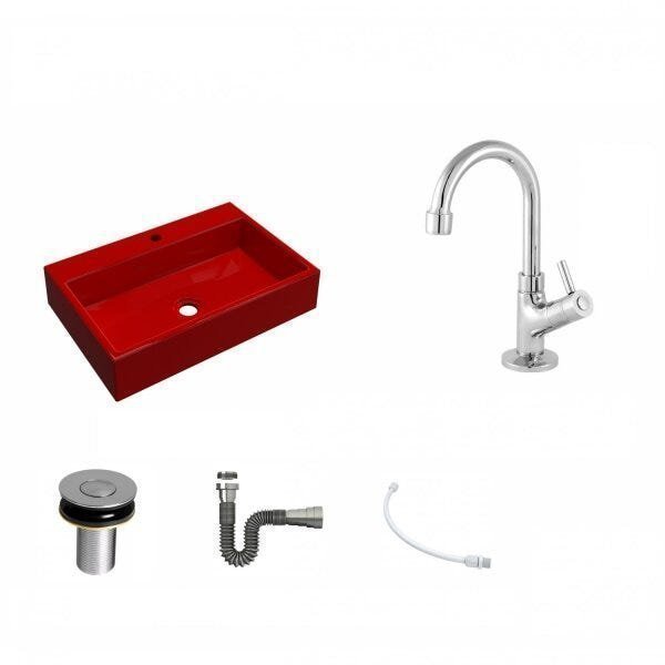 Kit Cuba RT55 com Torneira 1198 Metal e Válvula Click 1 Polegada B e Sifão Cromado e Flexível Compace - 2