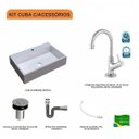 Ver imagem 3 de Kit Cuba Rt55 com Torneira 1198 Metal e Válvula Click 1 Polegada B e Sifão Cromado e Flexível Compac