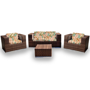 Conjunto Bora Bora - 1 Sofá 2 Lugares + 2 Poltronas + 1 Mesa de Centro - Galápagos