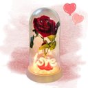 Ver imagem 4 de Luminária Love a Rosa Encantada Vermelha 28 Cm Presente para Namorada Presente de Natal Presente Dia
