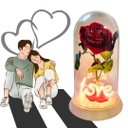 Ver imagem 7 de Luminária Love a Rosa Encantada Vermelha 28 Cm Presente para Namorada Presente de Natal Presente Dia