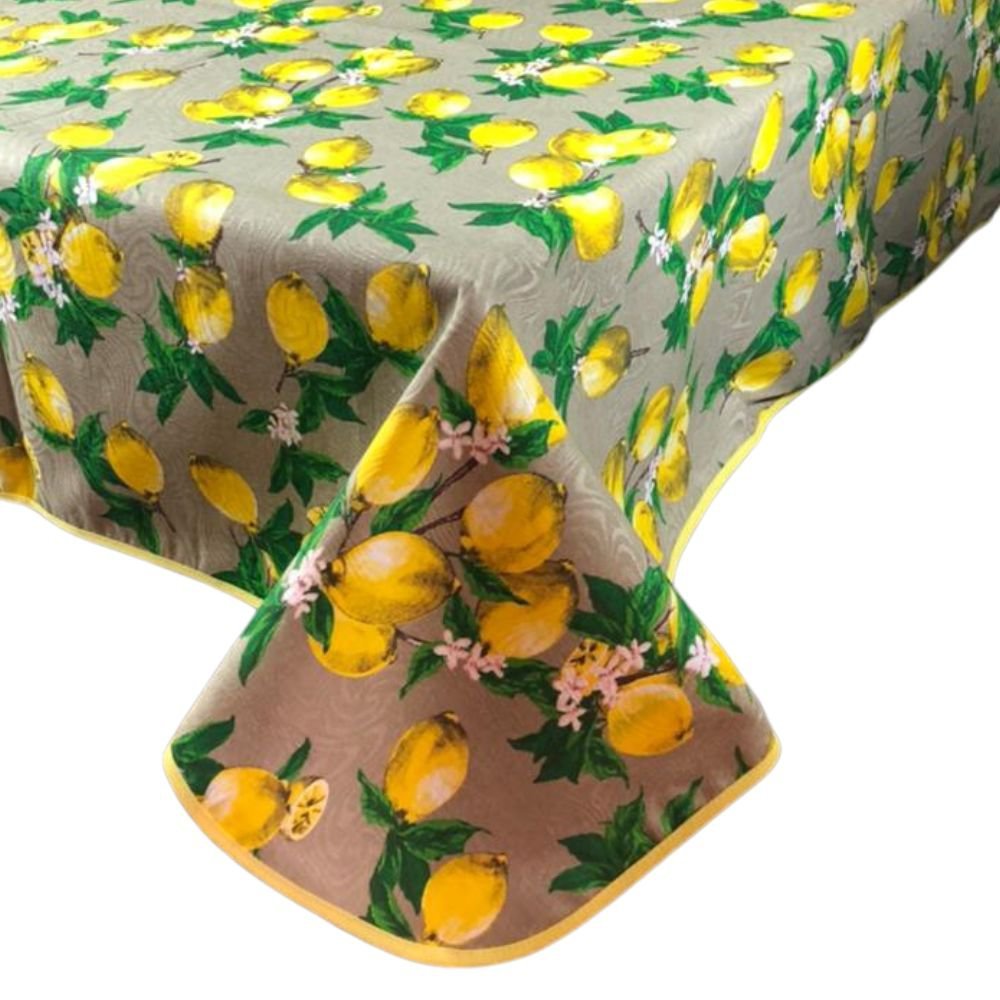 Toalha Mesa Jacquard Estampado 6 Lugares:Limão Amarelo - 2