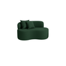Conjunto Sofá Curvo Orgânico + 2puffs Nature Gaia Suede Montanaris Decor - 2