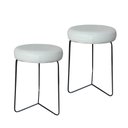 Ver imagem 1 de Kit 2 Banqueta Banco Aço Baixa Cozinha Bar Balcão Mesa 50cm:offwhite