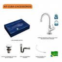 Ver imagem 3 de Kit Cuba Rt55 com Torneira 1198 Metal e Válvula Click 1 Polegada G e Sifão Cromado e Flexível Compac