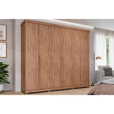 Guarda Roupa Casal 6 Portas e 6 Gavetas C/ Pés Guarapari Cinamomo - Panan