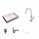 Ver imagem 2 de Kit Cuba Rt55 com Torneira 1198 Metal e Válvula Click 1 Polegada G e Sifão Cromado e Flexível Compac