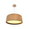 Lustre Pendente Madeira Redondo 60 Cm para Sala de Estar Sala de Jantar Cor Freijo - 1