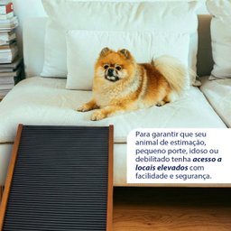 Rampa Pet Antiderrapante Média Ajustável Regulável Madeira Gato e Cachorro - 6