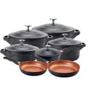 Ver imagem 1 de Jogo de Panelas 7 Peças Preta Revestimento Cerâmico Le Cook