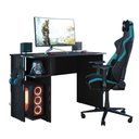 Ver imagem 1 de Mesa de Escritório Gamer Moderno MDF 114cm Preto com Nicho Qmovi
