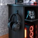 Ver imagem 4 de Mesa de Escritório Gamer Moderno MDF 114cm Preto com Nicho Qmovi