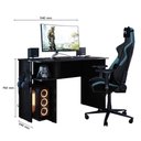 Ver imagem 5 de Mesa de Escritório Gamer Moderno MDF 114cm Preto com Nicho Qmovi