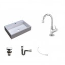 Ver imagem 2 de Kit Cuba Rt55 com Torneira 1198 Metal e Válvula Click 1 Polegada e Meia e Sifão Cromado e Flexível C