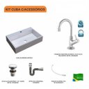 Ver imagem 3 de Kit Cuba Rt55 com Torneira 1198 Metal e Válvula Click 1 Polegada e Meia e Sifão Cromado e Flexível C