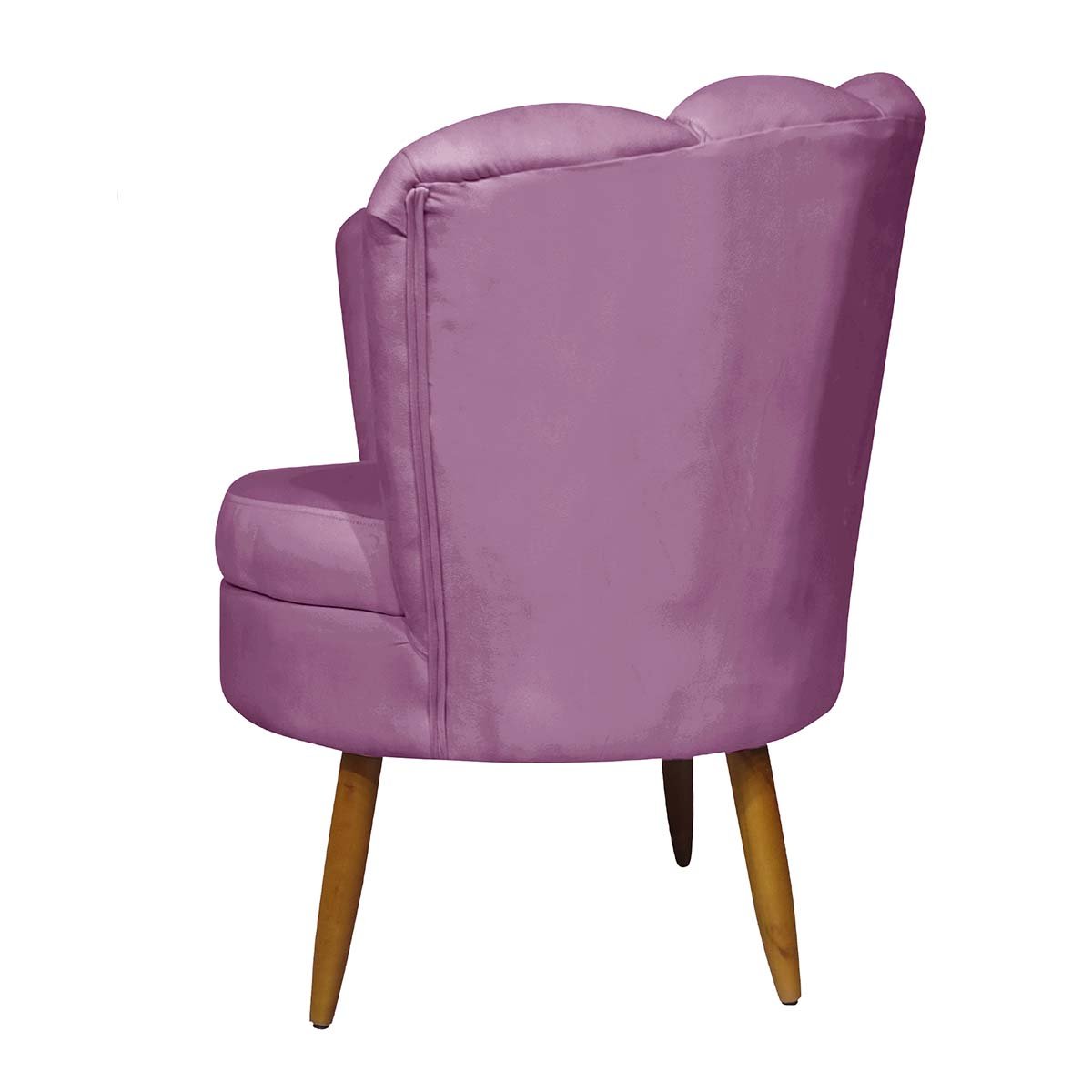 Poltrona Pétala Decorativa Roxo para Sala com Pé de Madeira - 4