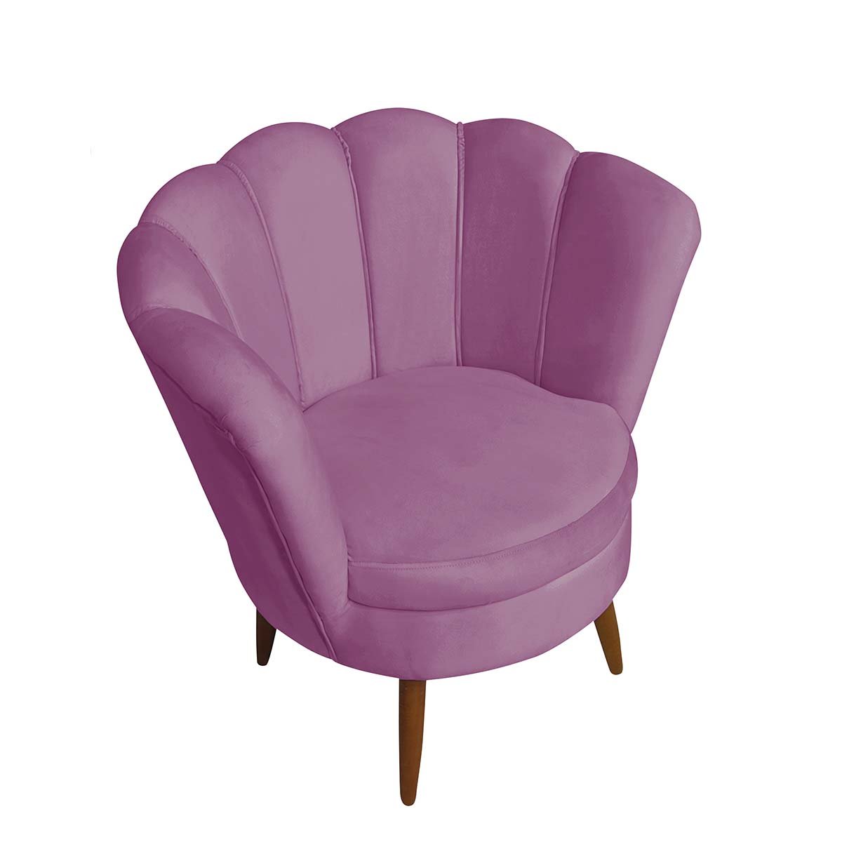 Poltrona Pétala Decorativa Roxo para Sala com Pé de Madeira - 3