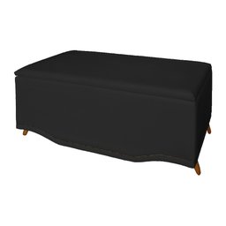 Calçadeira Recamier Baú Casal King 195cm Greta Suede Preto - DS Estofados - 2