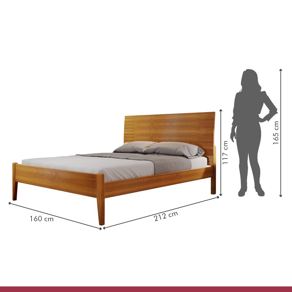 Cama Casal Queen Amazone 160cm Amêndoa Mel Josandro:amêndoa Mel - 3