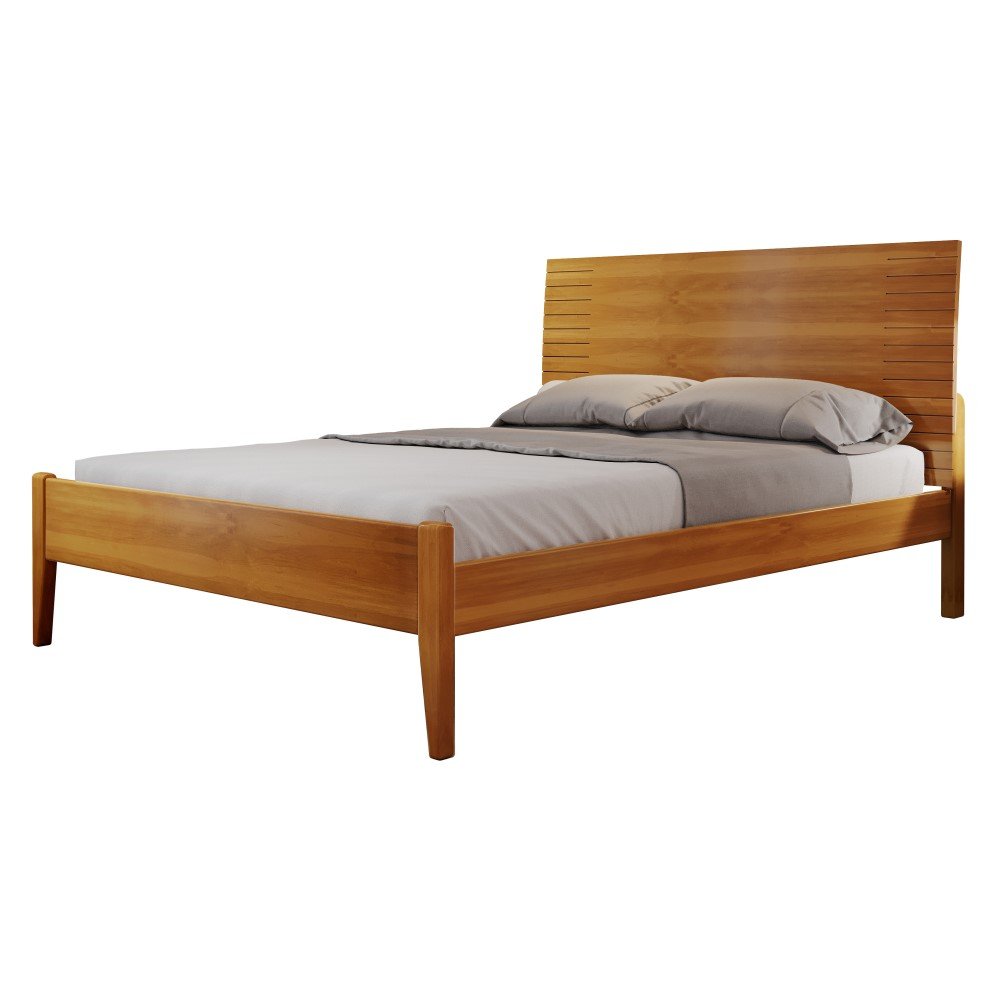 Cama Casal Queen Amazone 160cm Amêndoa Mel Josandro:amêndoa Mel - 2