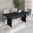 Ver imagem 1 de Mesa Reunião Retangular 200 cm X 90 cm Pés Painel para 8 Pessoas com 1 Caixa de Tomadas F5 Office