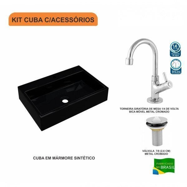 Kit Cuba RT55 com Torneira 1198 Metal e Válvula 1 Polegada Compace - 3