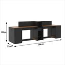 Ver imagem 2 de Estação de Trabalho 4 Lugares Office Smart 4 Mesas 2 Armários 2 Aparador - Preto e Cedro