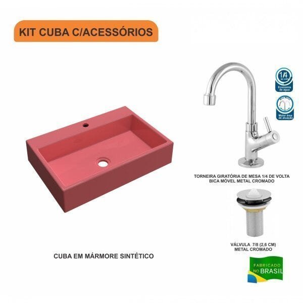 Kit Cuba RT55 com Torneira 1198 Metal e Válvula 1 Polegada Compace - 3