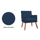 Ver imagem 2 de Kit 2 Poltronas Cadeiras Decorativa para Recepção Cecília Suede Azul Marinho - Incasa Decor