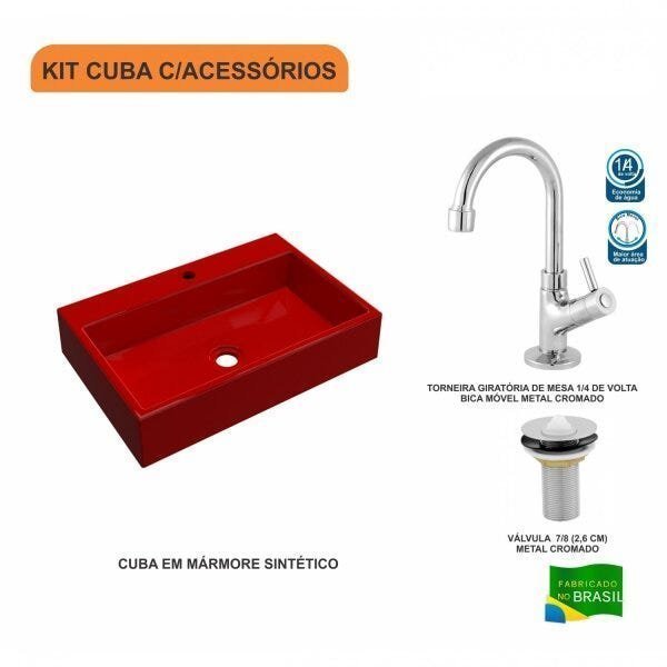 Kit Cuba RT55 com Torneira 1198 Metal e Válvula 1 Polegada Compace - 3