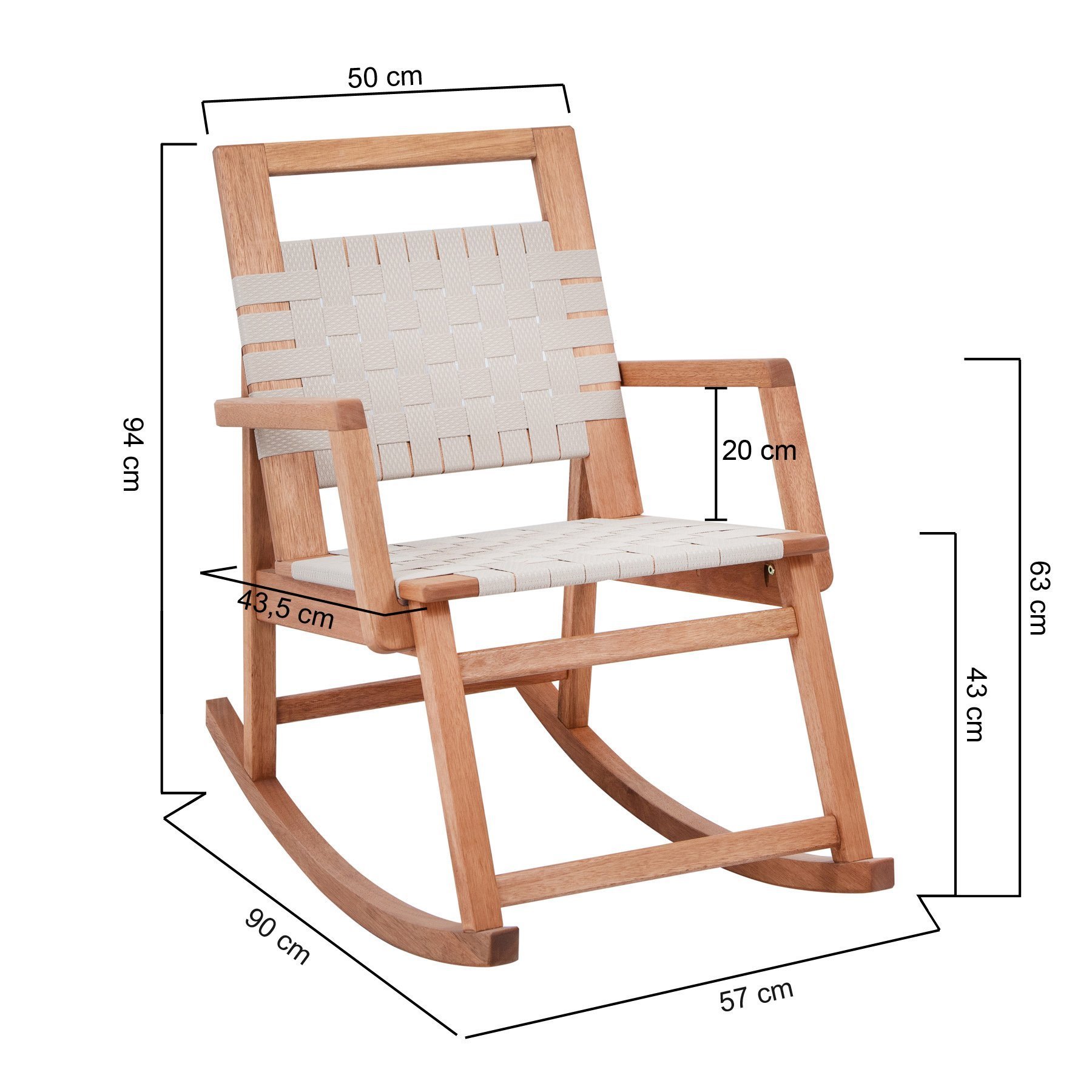 Poltrona de Balanço com Fita Trançada Garden Natural/Bege - 2