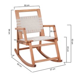 Poltrona de Balanço com Fita Trançada Garden Natural/Bege - 2