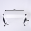 Ver imagem 4 de Mesa Escrivaninha para Escritorio Estilo Industrial Metal Preto com Mdf Branco