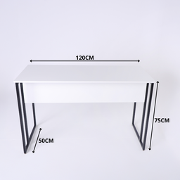 Mesa Escrivaninha para Escritorio Estilo Industrial Metal Preto com Mdf Branco - 4