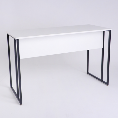 Mesa Escrivaninha para Escritorio Estilo Industrial Metal Preto com Mdf Branco