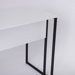 Mesa Escrivaninha para Escritorio Estilo Industrial Metal Preto com Mdf Branco - 2