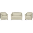 Ver imagem 1 de Conjunto 1 Sofá Bia 2 Lugares e 2 Poltronas Suede Bege Carolina Moveis