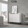 Aparador Buffet Balcão Moderno 91 Cm Para Sala Pés Palito 03 Portas MDP Branco 0647 - MENU - 2